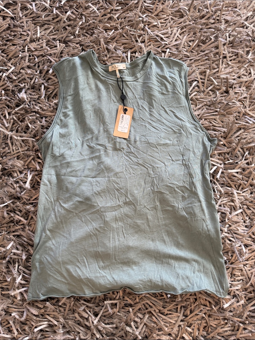 rag & bone Sleeveless Tank in Light Sage Green